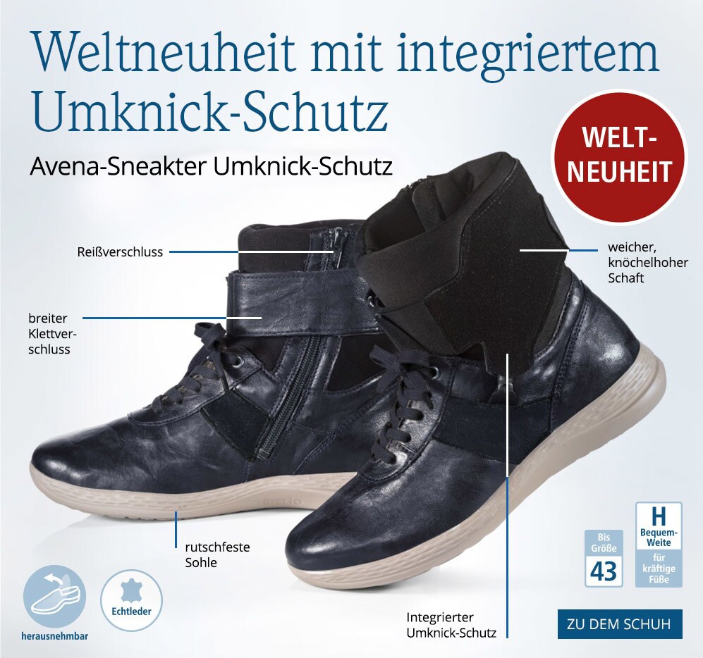 Weltneuheit mit integrietem Umknick-Schutz Weltneuheit mit integrietem Umknick-Schutz